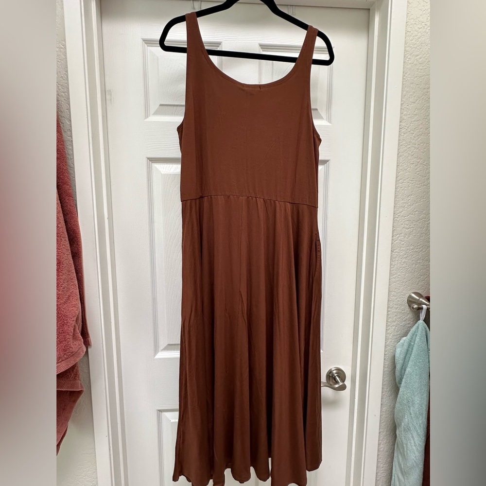 Quince Chocolate Brown Midi Dress - Picture 3 of 6